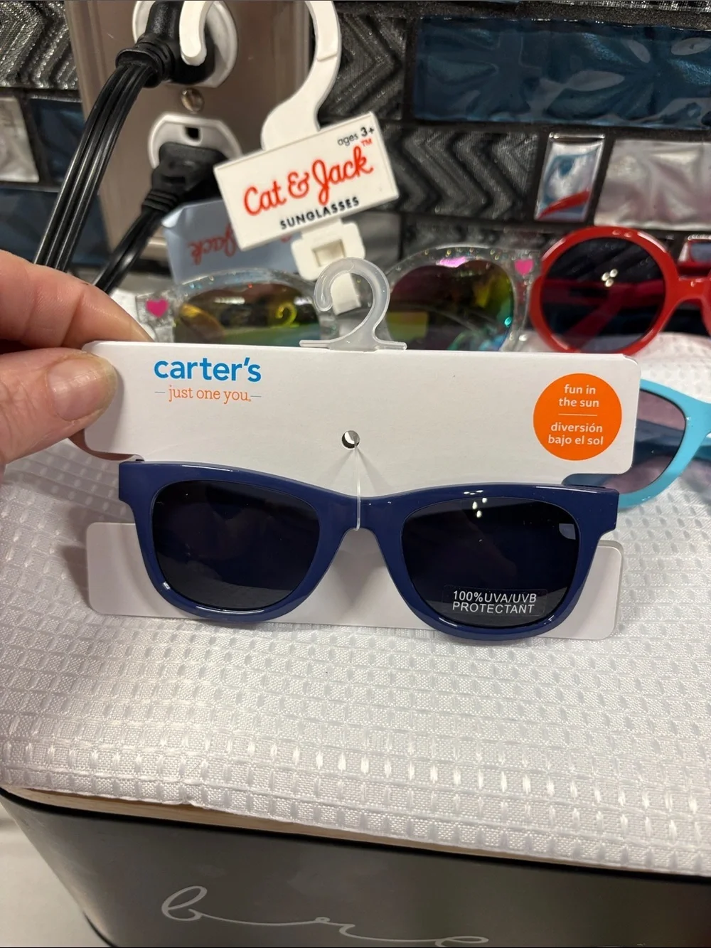 Janie and Jack Kids Sunglasses Assorted Colors (Red, Light Blue, Navy, Clear)